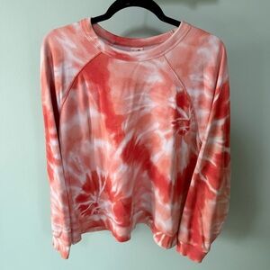 Secret Treasures Orange and White Tie-Dye Sweatshirt Size Extra Large